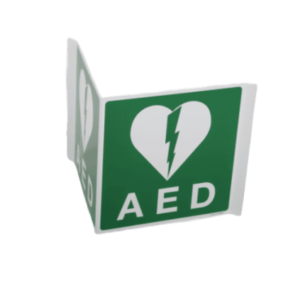 Panoramisch bord AED pictogram (40x20cm)